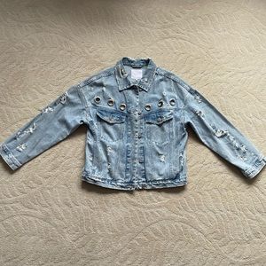 Distressed Oversized Denim Jacket